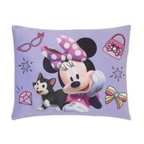 Disney Minnie Mouse I Am Awesome Decorative Toddler Pillow, Lavender, 15" x 12" Rectangle, Piece Count 1