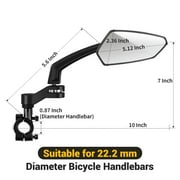 Addmotor Bike Biking Mirror Handlebar Mount, Rotatable Bicycle Rear View Glass Mirror, Wide Angle Safety Mirror 360° Rotation for Mountain Road Bike