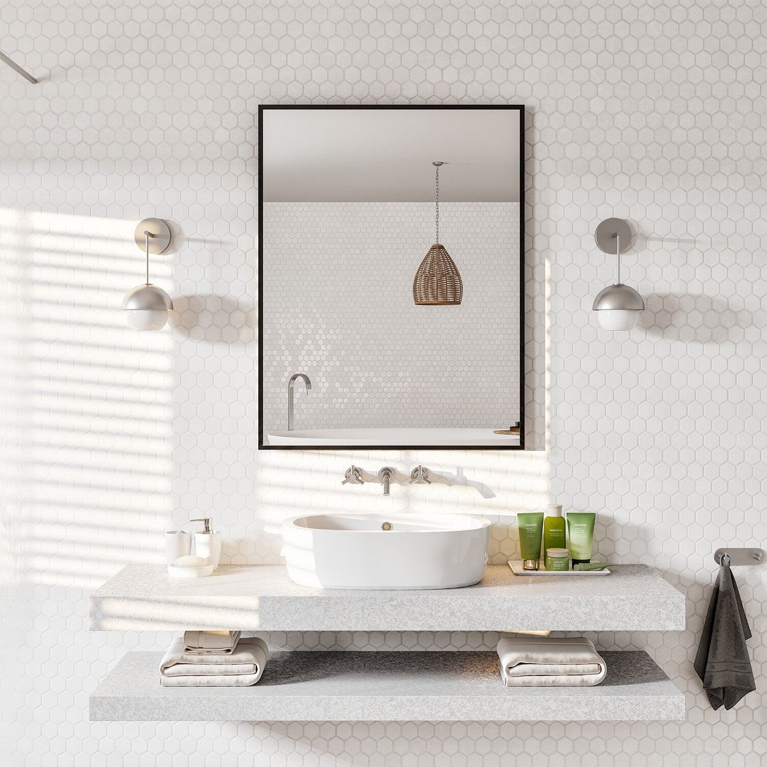 EVIVA Black 24X30 Inch Modern Framed Bathroom Mirror - Walmart.com