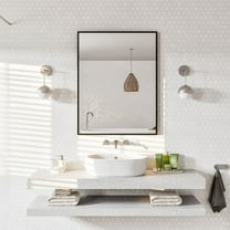 EVIVA Black 24X30 Inch Modern Framed Bathroom Mirror