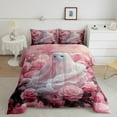 thumbnail image 2 of Manfei Halloween Ghost Comforter Sets Queen Size,Pink Rose Bedding Queen Comforter Set,Dreamy Princess Comforters & Duvets,Super Cozy Girls Bedroom Decor,Reversible,3 Pieces, 2 of 8