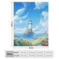 thumbnail image 2 of Lighthouse Sunrise Coast Scenery Pale Blue Tan Print Blanket Warm Throw Blanket Soft Flannel Lightweight Throw Blankets Couch Bed Travel Bedding Room Decor for Kids Teens Adults, 2 of 8