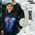 thumbnail image 7 of Xoenoiee Jellyfish Galaxy Print Oversized Sweatshirt for Girls Half Zip Pullover Drop Shoulder Trendy Y2K Casual Fall Outfits Soft Fleece Top for Teens, Size 13-14 Years, 7 of 7