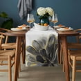 thumbnail image 2 of Black Grey Table Runner - 60 Inch Long, Kitchen Dining Table Runner Dresser Scarves, Vintage Gold Ink Floral Chinese Painting Farmhouse Decor for Coffee Tables Wedding Party Banquet, 2 of 8