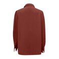 thumbnail image 3 of Patlollav Womens Blouse Solid Turndown Collar Button Lantern Sleeve Tops, 3 of 6