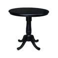 thumbnail image 4 of 36" Round Solid Wood Pedestal Counter Height Table in Black & 2 Emily Stools, 4 of 6