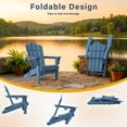 thumbnail image 3 of KINGYES Folding Adirondack Chair with Cup Holder, HDPE All-Weather Folding Adirondack Chair, Fir Pit Chairs for Patio Garden Backyard, 3 of 8