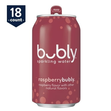 bubly Raspberry Sparkling Water, 12 fl oz Cans, 18 Pack Cans