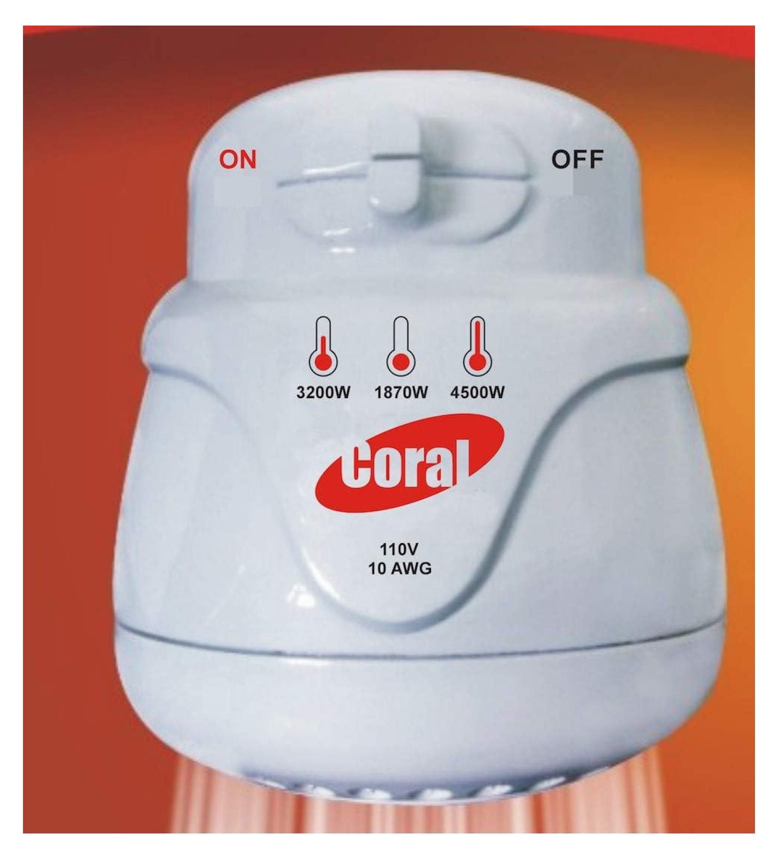 LORENZETTI CORAL 110V Electric Hot Water Shower Head Heater + FREE wall support/tube Included (ducha electrica para agua caliente incluye nipple)