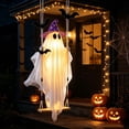 thumbnail image 2 of Spooky Halloween Porch Decor Ghost Hanging Decor, Swinging Ghost Vintage Halloween Decorations Outdoor, Halloween Ghost Decor Goth Accessories for Yard Garden Halloween Party Decorations, 2 of 6