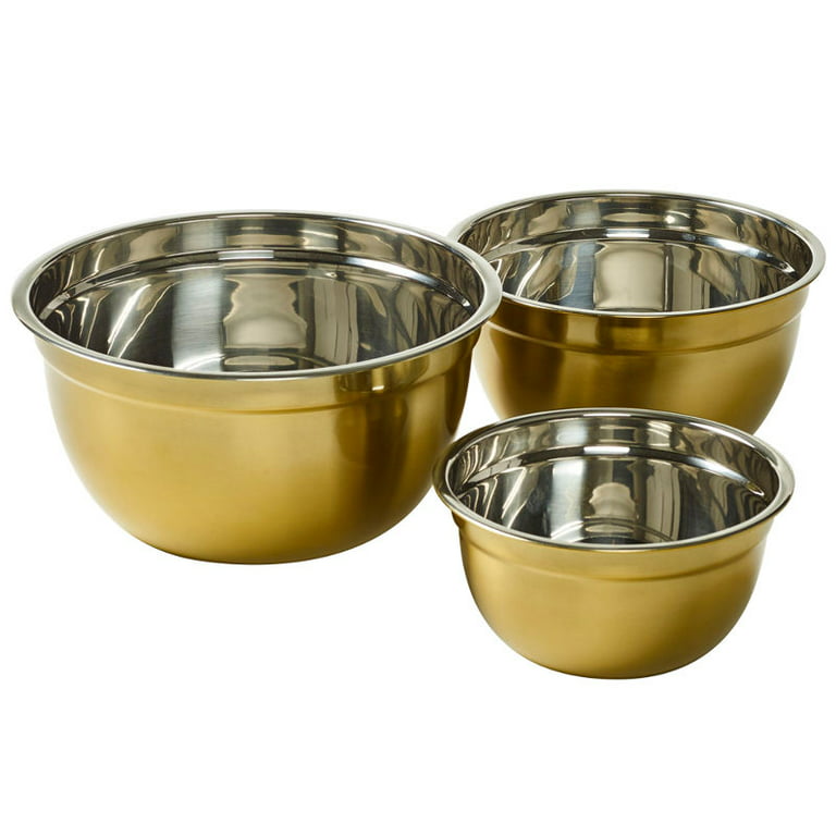 OVENTE 3-Piece Mixing Bowls with Lids Stainless Steel Kitchen Storage  Bakeware Set BM46333S - The Home Depot