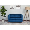 thumbnail image 2 of Kingway Furniture Avin Velvet Nail Head Livingroom Loveseat in Blue, 2 of 3