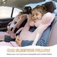 thumbnail image 3 of FLORICH Car Sleeping Travel Pillow for Adults and Children to Support Head and Body on Road Trips with Neck Pillow and Blanket, Pink, 3 of 9