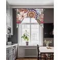 thumbnail image 3 of Boho Floral Swag Valances for Windows, Small Curtains Drapes, Bohemia Colorful Mandalas Botanical Flower Kitchen Window Curtains Over Sink Window Treatment Valance for Bedroom/Bathroom 56"x36", 3 of 5