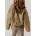 thumbnail image 3 of EVALESS Womens Quilted Jackets Winter Long Sleeve Zip Up Puffer Coats with Pockets Khaki M, 3 of 8