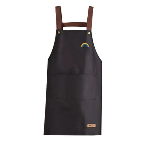 

Skys Cooking Apron Waterproof Wide Application with Pockets Oil Proof PVC Apron for Home