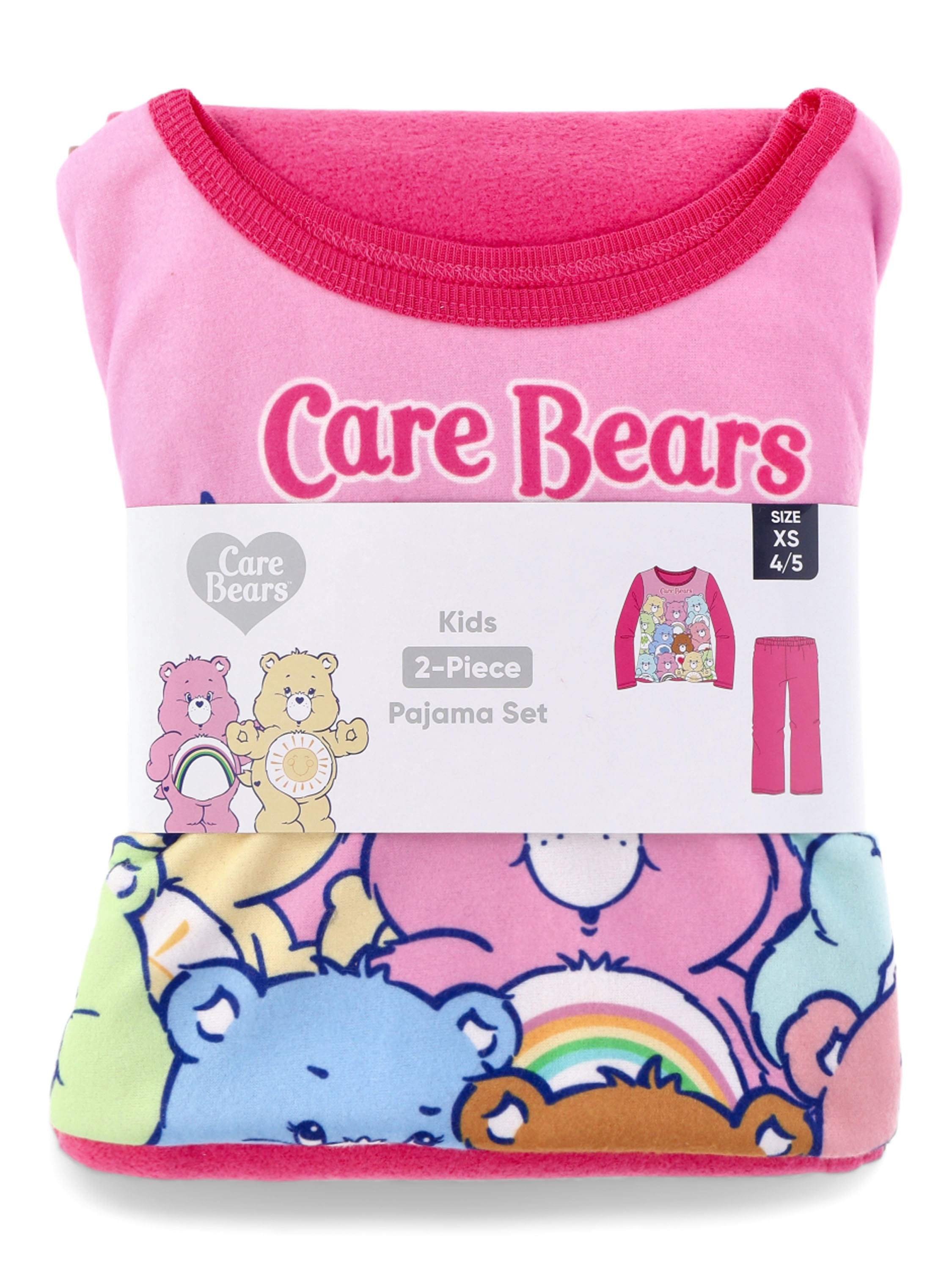 Care Bears Girls Long Sleeve Top and Pants Pajama Set, 2-Piece, Sizes 4-12