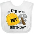 thumbnail image 3 of Inktastic Its My 1st Birthday with Construction Tools Boys Baby Bib, 3 of 4