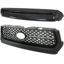 EPOTOOR For 2014-2020 Toyota Tundra Front Grille Glossy Black&Hood Bulge Molding Grill