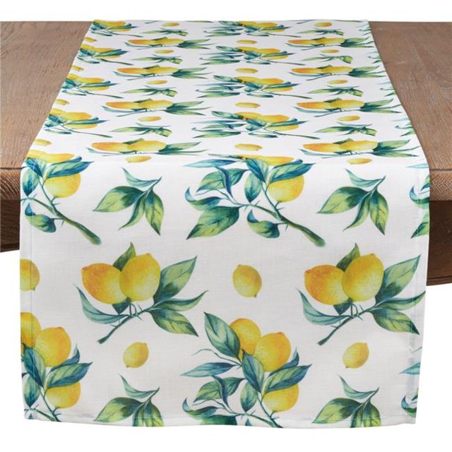 SARO 5916.M1672B 16 x 72 Pouces Rectangulaire Imprimé Citron Long Chemin de Table - Multi Couleur