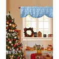 thumbnail image 4 of Christmas Snowflake Tie Up Valances Curtain, Winter Simple Light Blue Gradient Bottom Adjustable Rod Pocket Short Window Treatment Tie Up Curtains Valances for Kitchen Living Room Bathroom 54x18 In, 4 of 9