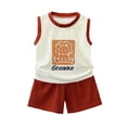 thumbnail image 2 of Bovxnpu Boys' Short Sets Kids Summer Graphic Sleeveless Crew Neck Tank Top + Shorts 2-Piece Sets Summer Outfits, 2 of 5