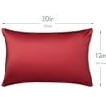 thumbnail image 2 of 12" x 20" Throw Pillowcases (Cover Only) - 85/15 Nylon, Spandex - Luxurious, Silky, Stretchy & Soft - 1 Pcs Solid Color - A Perfect Choice for Couch Chairs Sofa Bed Adult or Kids Bedroom, Maroon, 2 of 7