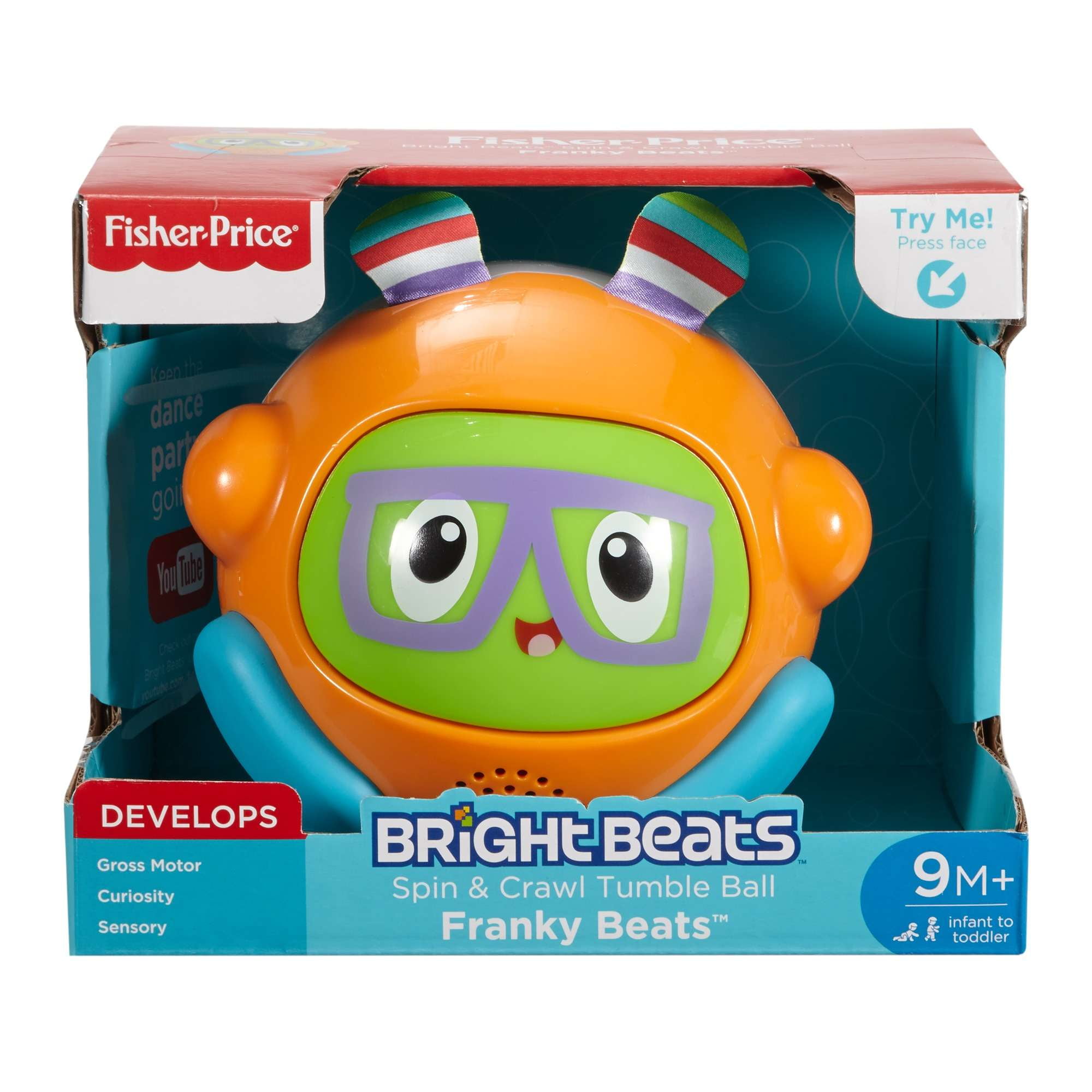 fisher price bright beats spin and crawl tumble ball