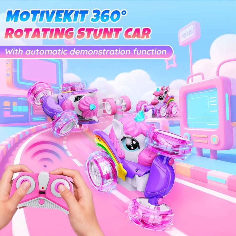 Annexfun Unicorn Toys, Remote Control Car for girls Age 3 4 5 6