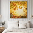 thumbnail image 5 of Wall Art Prints, Fall Pumpkins Framed Canvas Prints for Bedroom Living Room Bathroom Office, Thanksgiving Maple Leaf Birds Orange Gallery Wrap Wall Art Poster for Gifts Home Decor 28"x28", 5 of 9