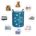 thumbnail image 3 of DouZhe Waterproof Collapsible Large Laundry Baskets, Spider Web Trap Prints Circular Hamper with Handles, Light Blue, 3 of 6