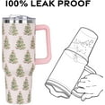 thumbnail image 4 of Christmas Tumbler with Handle and Straw Lid 40 oz,Cute Pink Merry Xmas Tree Gifts for Women Vacuum Insulated Leak Proof Tumbler,Winter Holiday Accessories Stainless Steel Coffee Cup Mug, 4 of 6