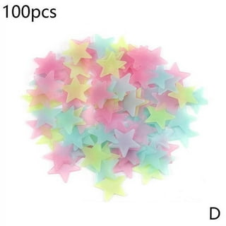 HEVIRGO 100/40Pcs 3D Glow in the Dark Stars Ceiling Wall Stickers Cute  Living Home Decor