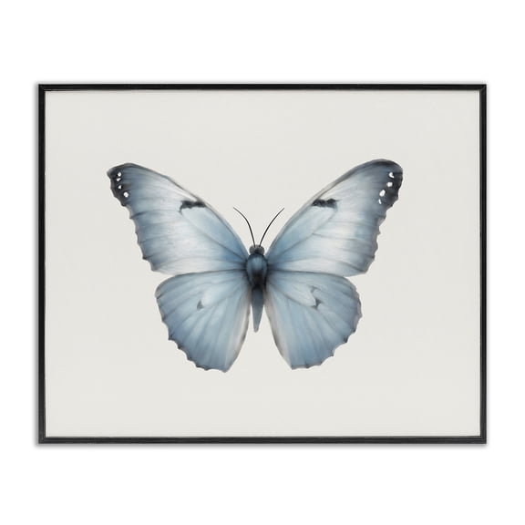 Stupell Industries Traditional Blue Symmetrical Butterfly Black Framed Giclee Art, 14 x 11, by Elizabeth Medley
