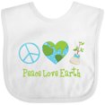 thumbnail image 3 of Inktastic Peace Love Earth Girls Baby Bib, 3 of 4