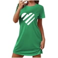 thumbnail image 1 of Super Doux Pyjamas pour Femmes Chemises de Nuit pour Femmes Vêtements de Nuit Manches Courtes Chemises de Nuit Robe de Sommeil Douce Robe de Nuit Classique Vêtements de Nuit Manches Courtes Chemise de Nuit Imprimée Tee Robe de Sommeil Vert m, 1 of 5
