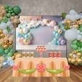 thumbnail image 3 of Gold Pink Balloon Arch Backdrops Child First One Birthday Photocall Background Photography Star Cloud Studio Photo Props, 3 of 8