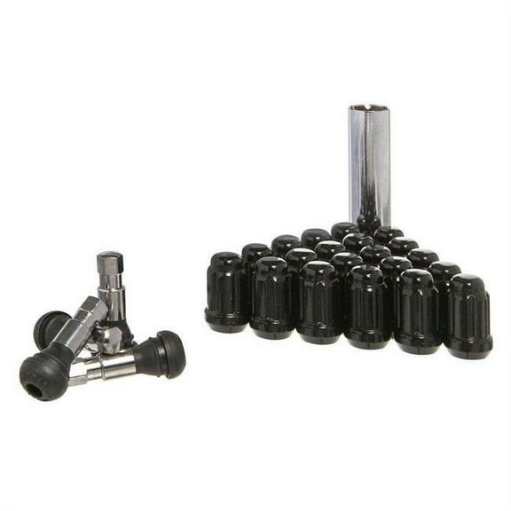 West Coast Wheel Accessories 24pc Install Kit Black 14 x 2.00 Bulge Acorn Spline Lug Nuts 1.9"