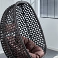 thumbnail image 4 of TesNus Egg Swing Chair with Stand, Rattan Hanging Basket Chair with Cushion and Pillow, Black Indoor Outdoor Lounge Chair for Patio Balcony Backyard, 4 of 9