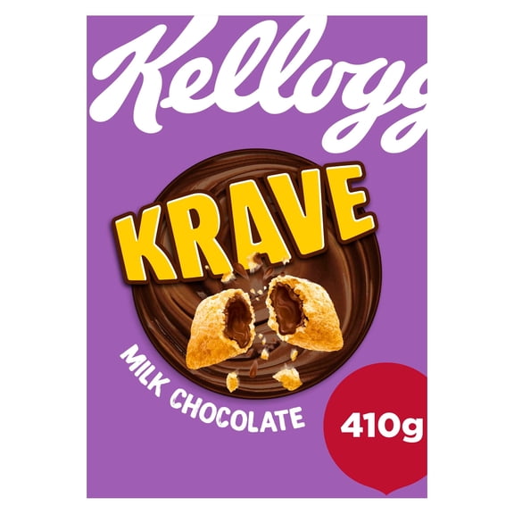 Kellogg's Krave Milk Chocolate Breakfast Cereal 410g, Imported from Britain
