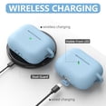 thumbnail image 5 of for AirPods Pro Case Cover with Cleaner Kit,Soft Silicone Protective Cover for AirPods Pro 2nd/1st Generation Cases for Women Men,AirPod pro 2 Case Accessories with Keychain-Sky Blue, 5 of 7