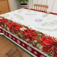 thumbnail image 5 of Nanqianyi Poinsettia Christmas Tablecloth 60x70 Inch,Waterproof Rectangle Holiday Table Cover, 5 of 6