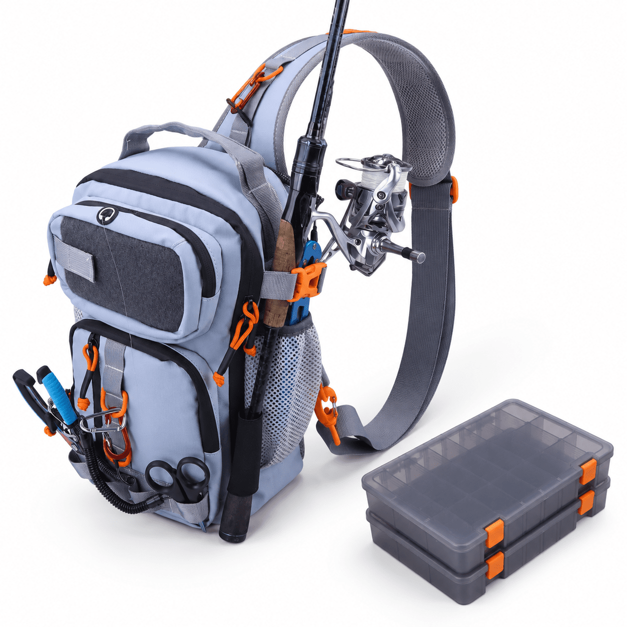 Fishingpack Tackle Storbag With 2 Boxes(grey)