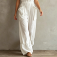 thumbnail image 4 of Morttic Women's Fashion Solid Color Ruffle Strap Wide Leg Jumpsuit – V-Neck Front Zipper Side Pockets Summer Beach One Piece White，XXL, 4 of 6