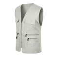 thumbnail image 3 of Cargo Vest Men Summer Sleeveless Zip Up Jacket with Pockets Outdoor Utility Work Photo Travel Fishing Vest, 3 of 3