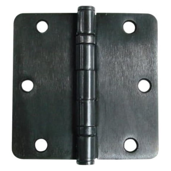 3.5 Inch with 1/4 Inch Bearing Door Hinges, Heavy-Duty Steel, Removable Pin (Oil Rubbed Bronze, 12 Pack) 3.5" x 3.5" 1/4" radius (Pack of 12)