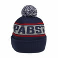 thumbnail image 3 of Pabst Blue Ribbon Jacquard and Embroidered Logo Knit Beanie with Pom, 3 of 5