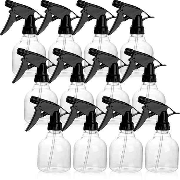 Botella de aerosol Bekith de 250 ml (8 oz) de plástico con gatillo negro x12