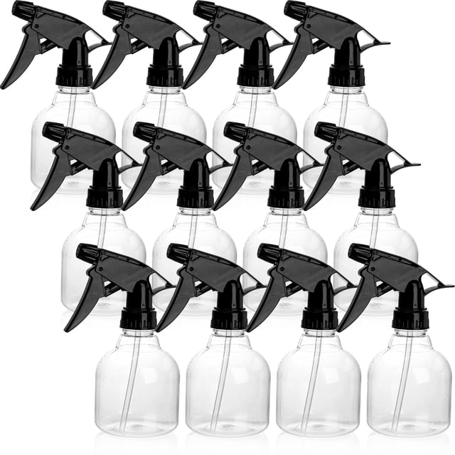 Botella de aerosol Bekith de 250 ml (8 oz) de plástico con gatillo negro x12