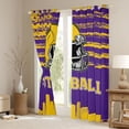 thumbnail image 3 of Erosebridal American Football City Curtains and Drapes(38x54),Minnesota Blackout Curtains for Bedroom,Yellow Rugby Helmet Curtains Pack of 2(38x54) For Boys,Lightweight Room Decoration, 3 of 6